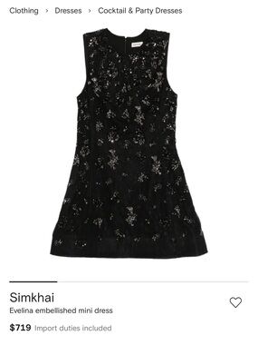 Simkhai Black Evelina Embellished Mini Dress